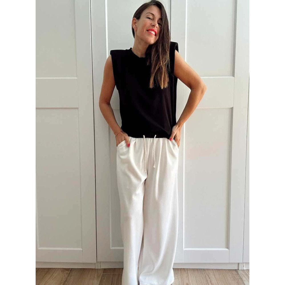 Pantalón Soft Touch Wide Leg JEAVYN Blanco HEVE
