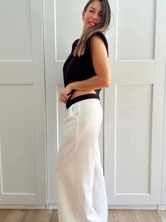 Pantalón Soft Touch Wide Leg JEAVYN Blanco HEVE