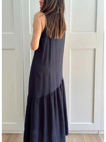Vestido con Volante Asimétrico VANYS Marino HEVE