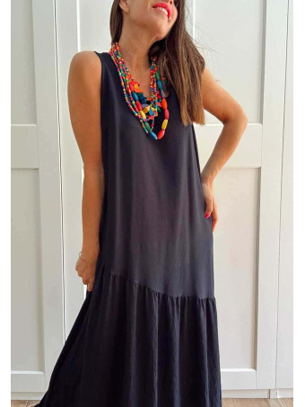 Vestido con Volante Asimétrico VANYS Marino HEVE