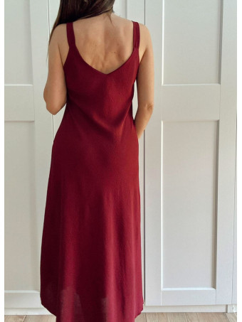 Vestido Evasé Pieza Metal ANKENY Burdeos HEVE