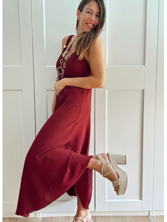 Vestido Evasé Pieza Metal ANKENY Burdeos HEVE