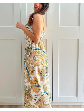Vestido Largo Estampado Hojas LUREVIA HEVE