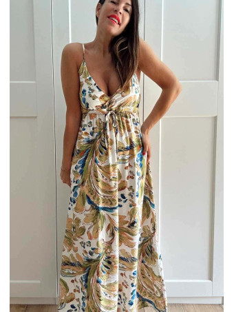 Vestido Largo Estampado Hojas LUREVIA HEVE