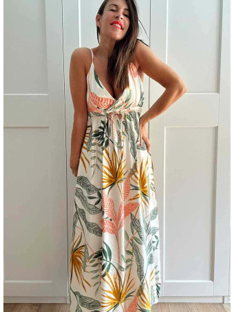 Vestido Largo Estampado Hojas NELKAIA HEVE