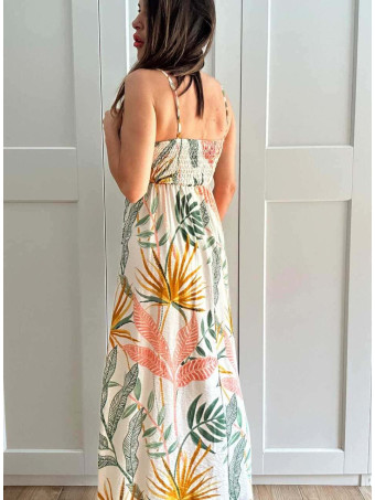 Vestido Largo Estampado Hojas NELKAIA HEVE