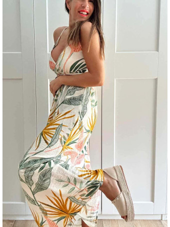 Vestido Largo Estampado Hojas NELKAIA HEVE