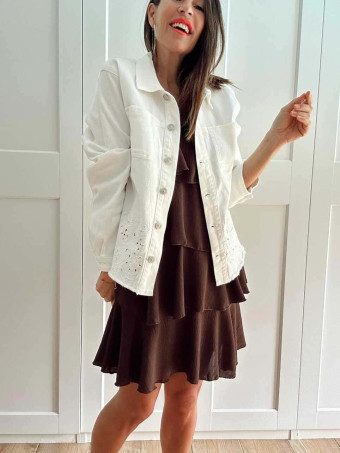 Vestido Volantes SKALA Marrón HEVE