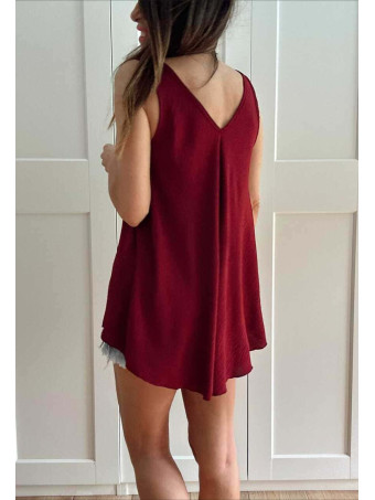 Cuerpo Evasé con Collar LAMARKIE Burdeos HEVE