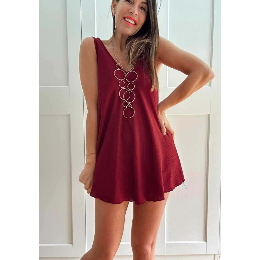 Cuerpo Evasé con Collar LAMARKIE Burdeos HEVE