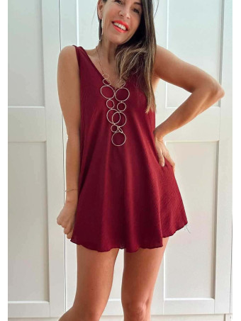 Cuerpo Evasé con Collar LAMARKIE Burdeos HEVE