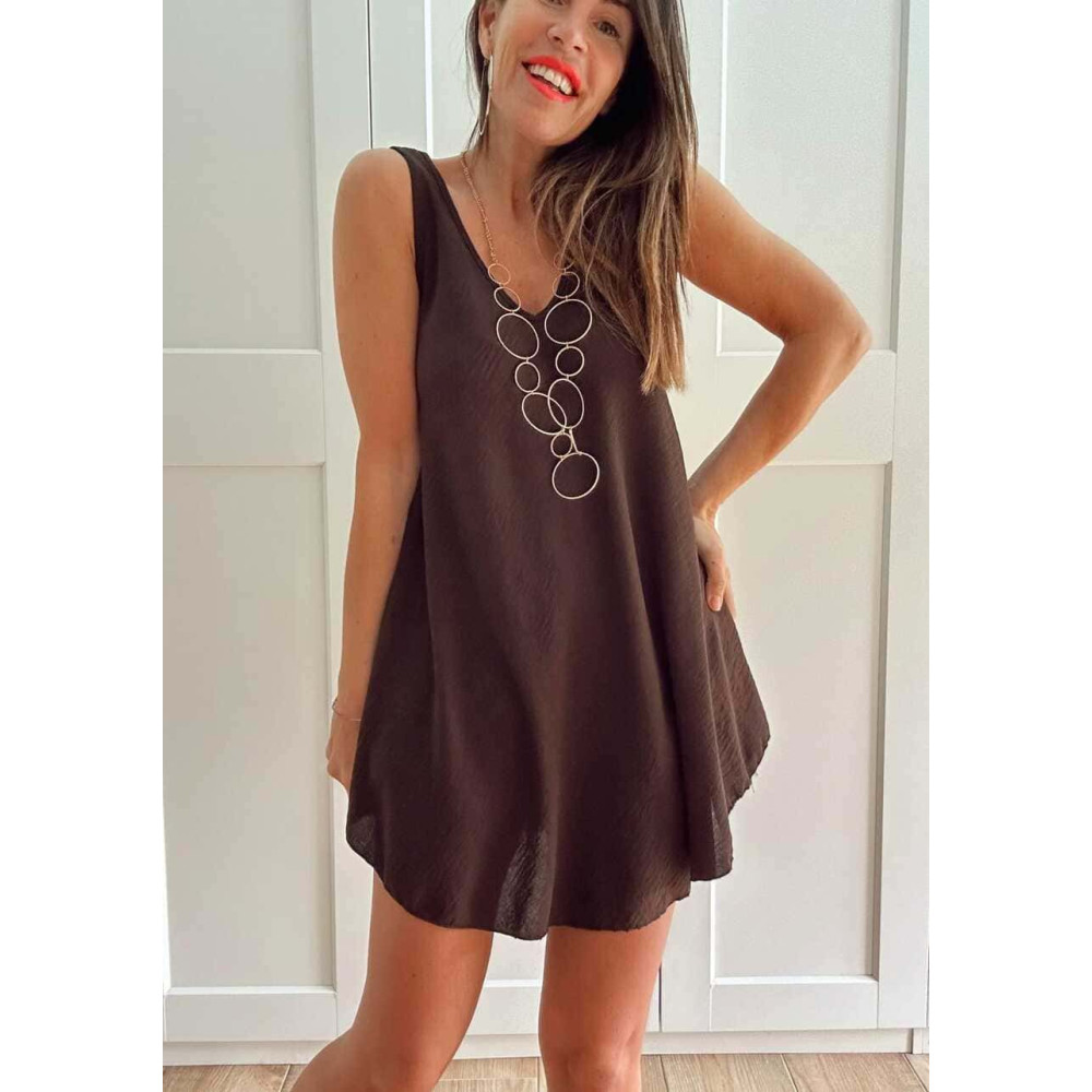 Cuerpo Evasé con Collar LAMARKIE Marrón HEVE