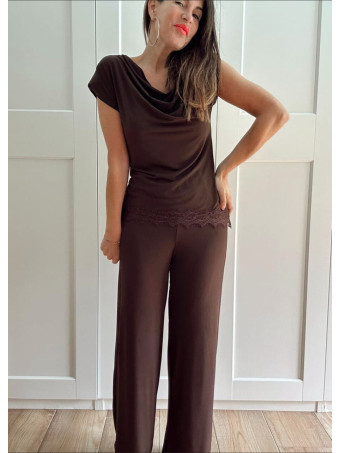 Conjunto Cuerpo y Pantalón SELENDRA Marrón HEVE