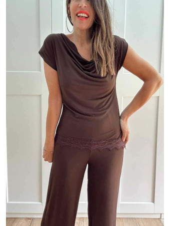 Conjunto Cuerpo y Pantalón SELENDRA Marrón HEVE