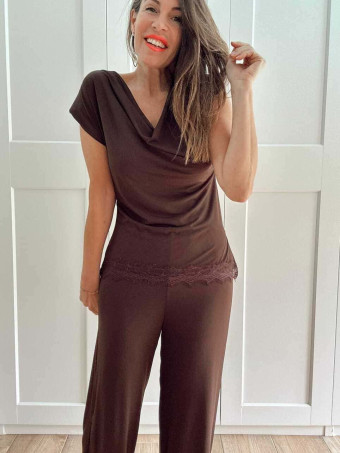Conjunto Cuerpo y Pantalón SELENDRA Marrón HEVE