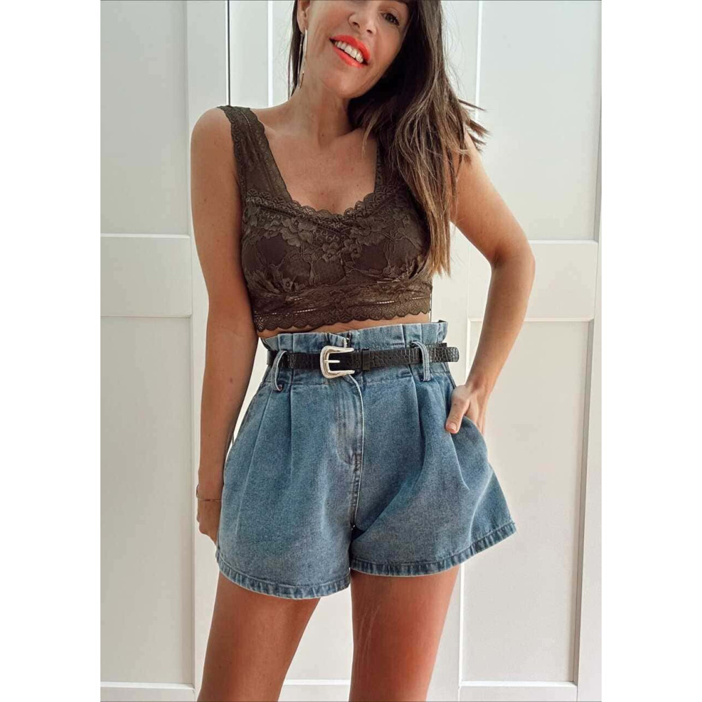 Top Encaje SARIEL Pardo HEVE