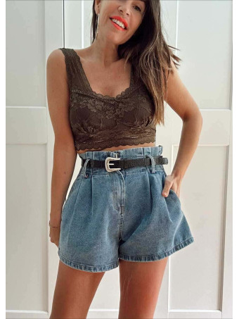 Top Encaje SARIEL Pardo HEVE