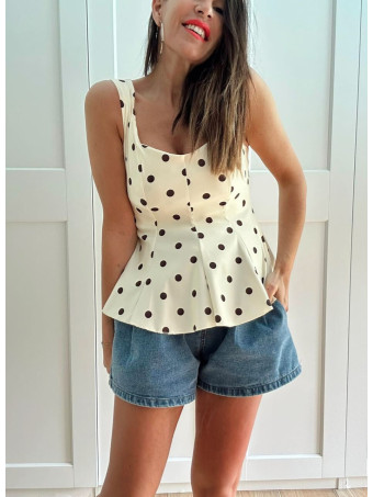 Cuerpo Peplum Lunares MACARYNE Amarillo HEVE