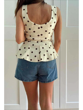Cuerpo Peplum Lunares MACARYNE Amarillo HEVE