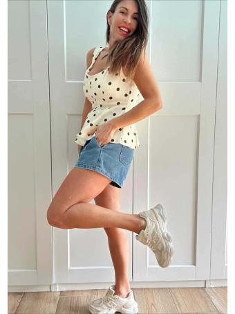 Cuerpo Peplum Lunares MACARYNE Amarillo HEVE
