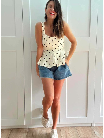 Cuerpo Peplum Lunares MACARYNE Amarillo HEVE
