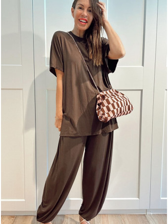 Conjunto Camiseta y Pantalón GREYZA Marrón HEVE