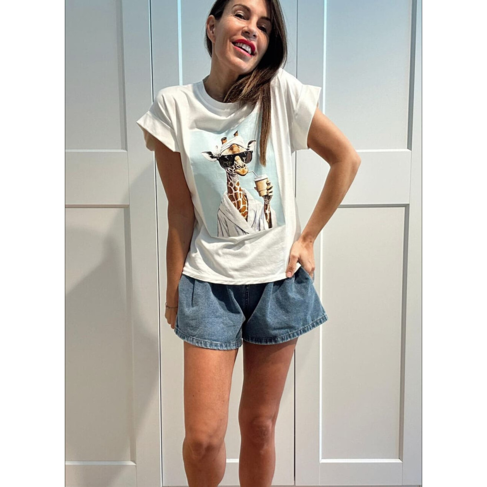 Camiseta Algodón GIRAFFE SPA MOOD Blanco HEVE