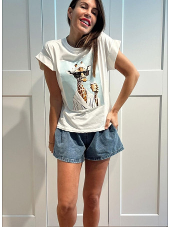 Camiseta Algodón GIRAFFE SPA MOOD Blanco HEVE