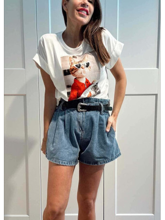 Camiseta Algodón NEWSCATTER Blanco HEVE