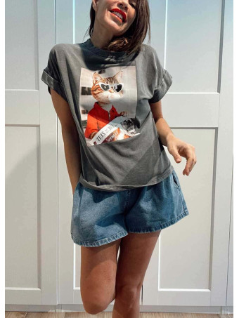 Camiseta Algodón NEWSCATTER Gris HEVE