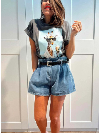 Camiseta Algodón GIRAFFE SPA MOOD Gris HEVE