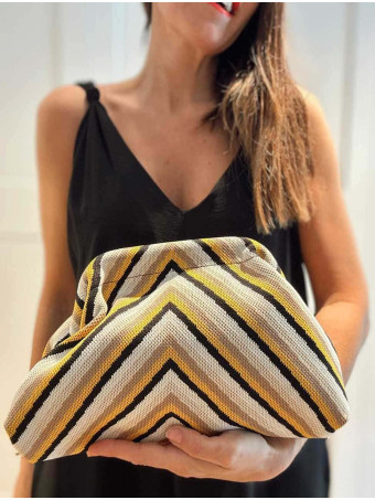 Bolso Lona Frame Bag Rayas Oblicuas Amarillo HEVE
