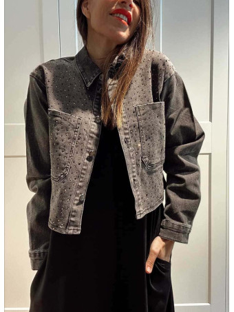 Cazadora Vaquera Strass MORGIAN Negro HEVE