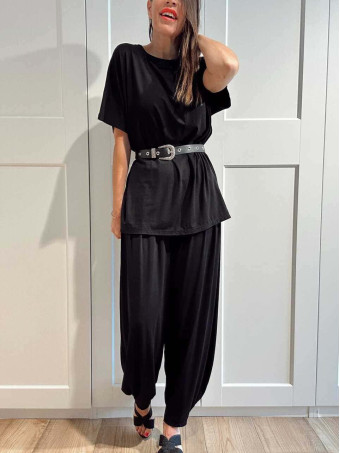 Conjunto Camiseta y Pantalón GREYZA Negro HEVE