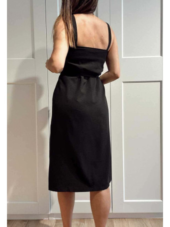 Vestido Midi con Cinturón MERIVA Negro HEVE