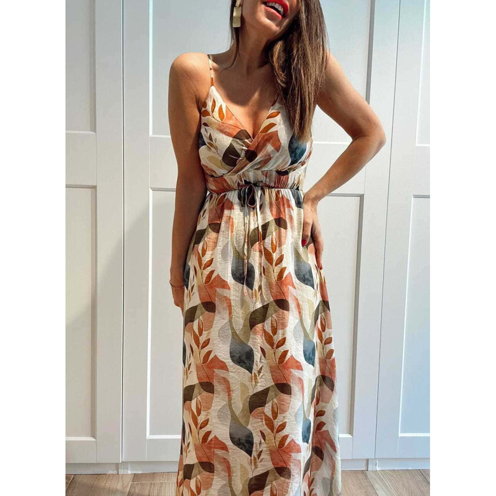 Vestido Largo Estampado Hojas TERENZA HEVE
