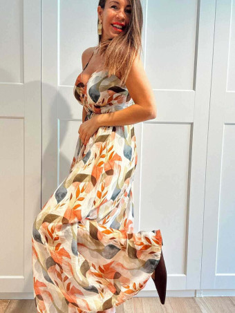 Vestido Largo Estampado Hojas TERENZA HEVE