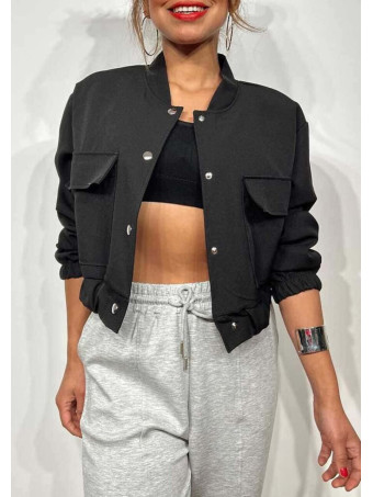 Chaqueta Maxi-Bolsillos HERLIYAN Negro HEVE