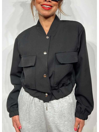 Chaqueta Maxi-Bolsillos HERLIYAN Negro HEVE