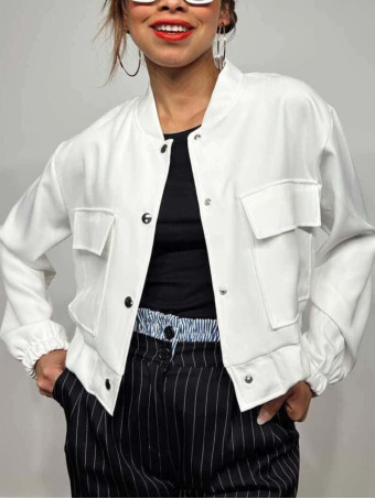 Chaqueta Maxi-Bolsillos HERLIYAN Blanco HEVE