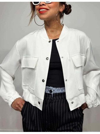Chaqueta Maxi-Bolsillos HERLIYAN Blanco HEVE