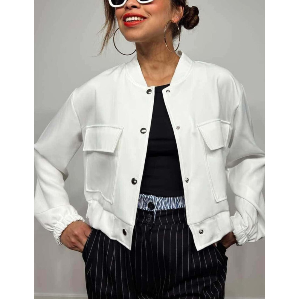 Chaqueta Maxi-Bolsillos HERLIYAN Blanco HEVE