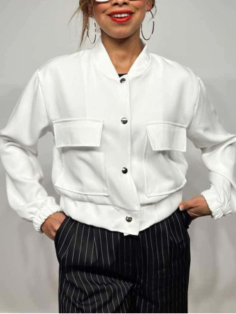 Chaqueta Maxi-Bolsillos HERLIYAN Blanco HEVE
