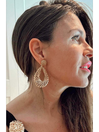 Pendientes Lágrima Rafia LACRYNE Beige HEVE