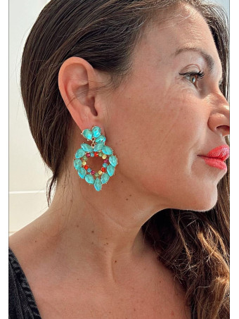 Pendientes Corazón con Cristales VETRISSIA Azul HEVE