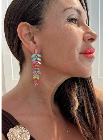 Pendientes Largos Cristales Multicolores CRYSOLA HEVE
