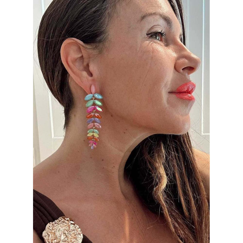 Pendientes Largos Cristales Multicolores CRYSOLA HEVE