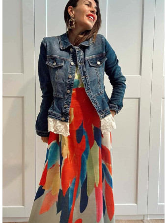 Vestido Evasé Estampado Tropical WUAKAYEN HEVE