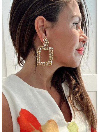Pendientes Rectangulares con Cristales GLAREEN HEVE