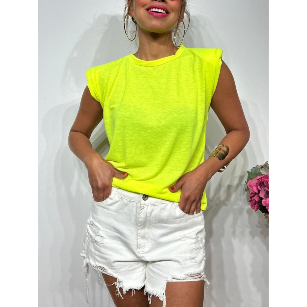Camiseta Hombreras MEIZURY Amarillo Flúor HEVE
